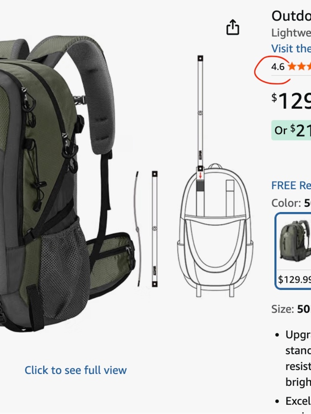 Outdoor Backpack 50 L Excellent condition